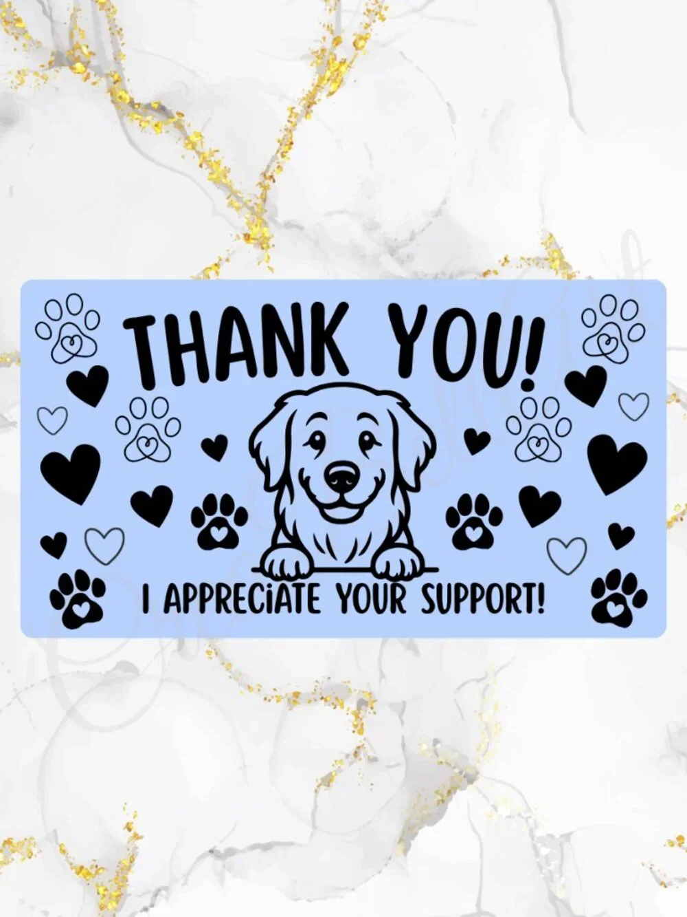 100 Cute Dog Thank You Stickers for Packaging | Small Business Labels